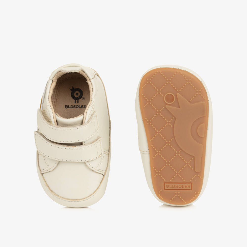 Old Soles-Кремовые пинетки с ромашкой для малышек | Childrensalon