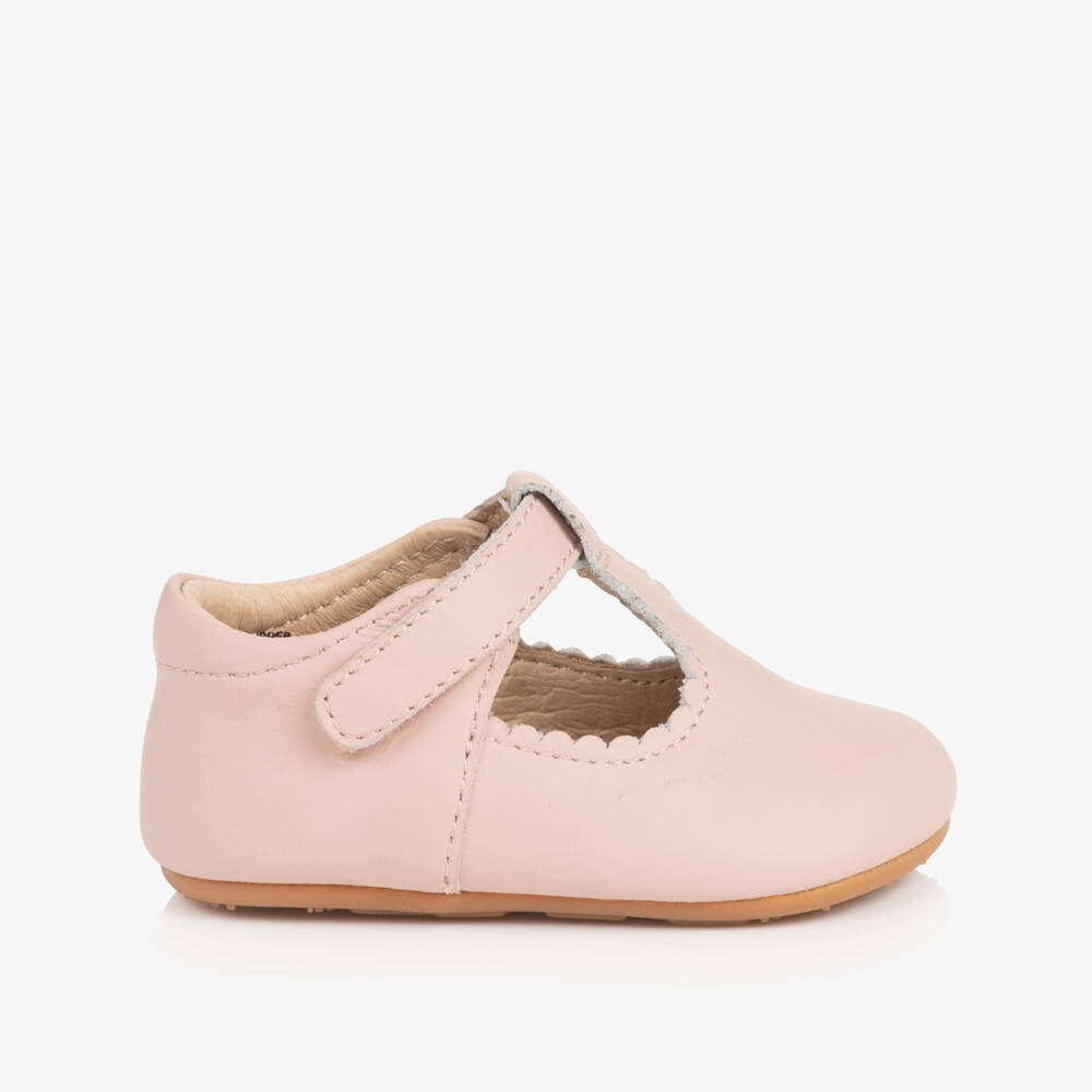 Old Soles-Baby Girls Pale Pink Leather Pre-Walker Shoes | Childrensalon