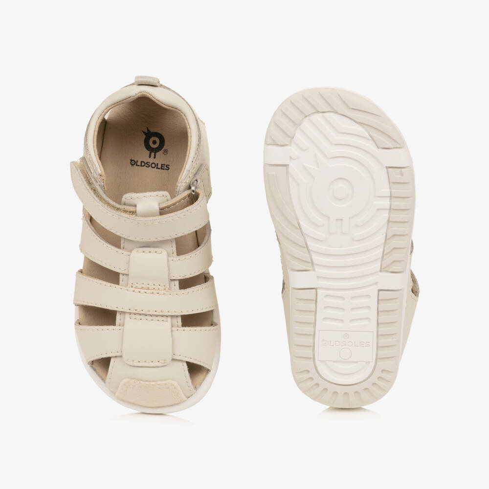Old Soles-Beige Leather First Walker Sandals | Childrensalon