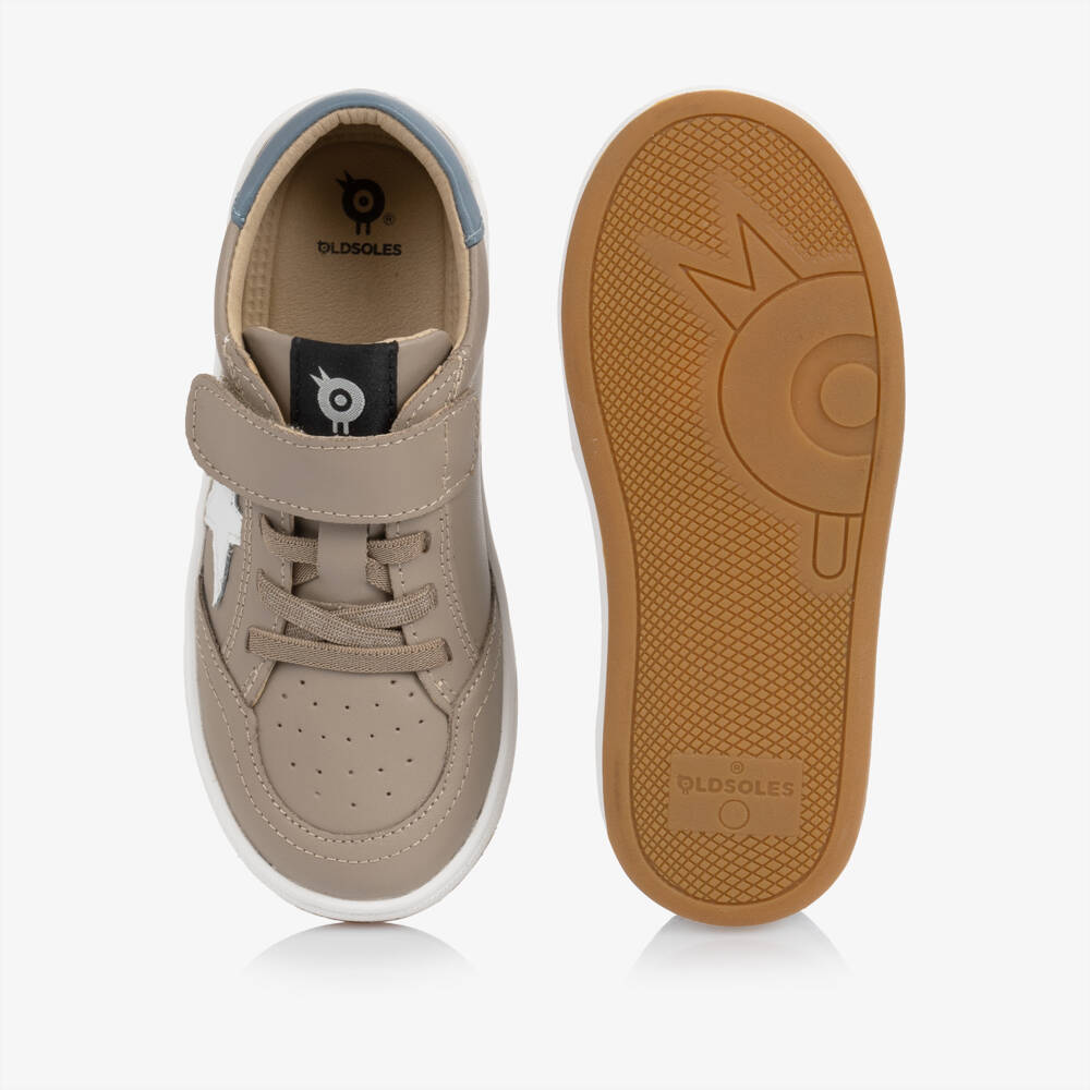 Old Soles-Boys Beige Leather Star Trainers | Childrensalon