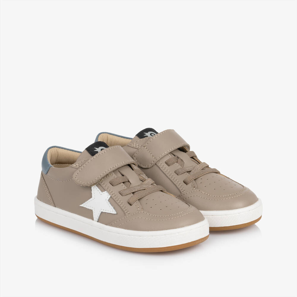 Old Soles-Boys Beige Leather Star Trainers | Childrensalon