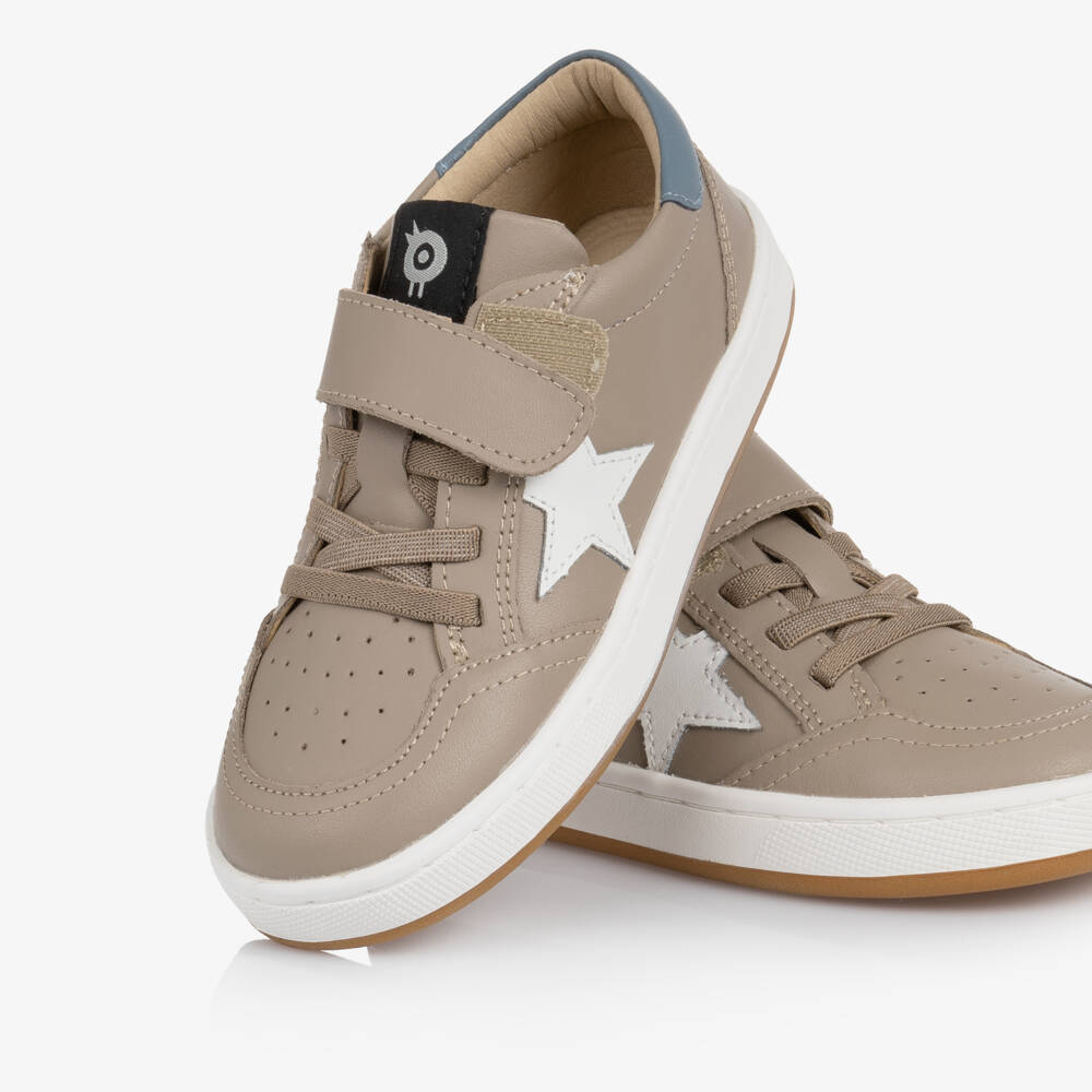Old Soles-Boys Beige Leather Star Trainers | Childrensalon