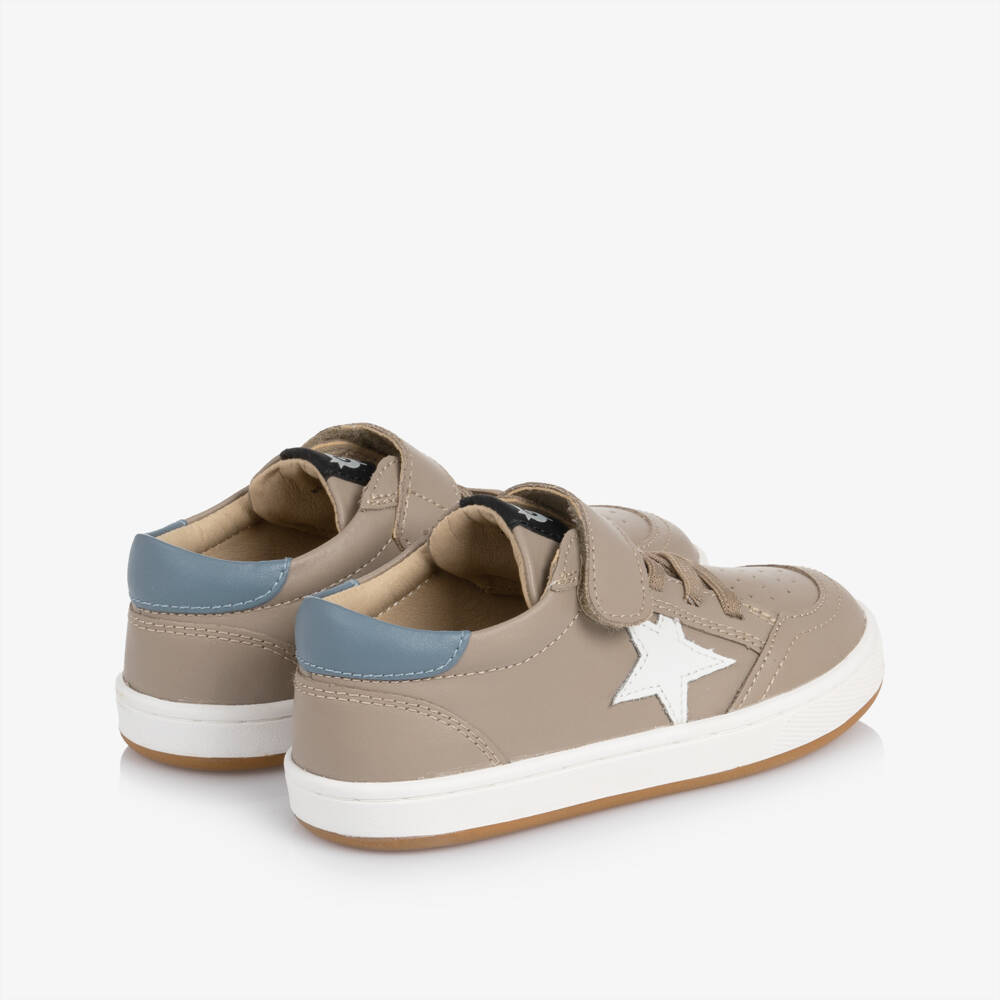 Old Soles-Boys Beige Leather Star Trainers | Childrensalon