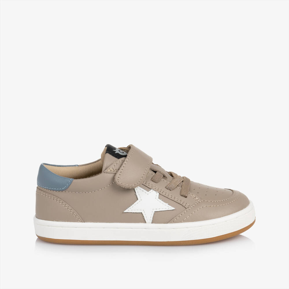 Old Soles-Boys Beige Leather Star Trainers | Childrensalon
