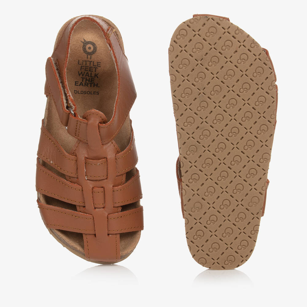 Old Soles-Коричневые кожаные сандалии | Childrensalon