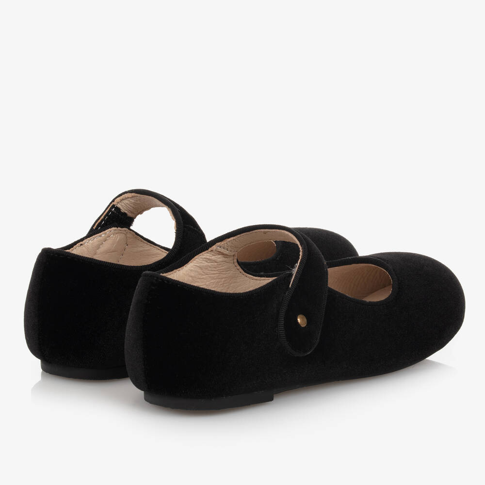 Old Soles-Girls Black Velvet Pumps | Childrensalon