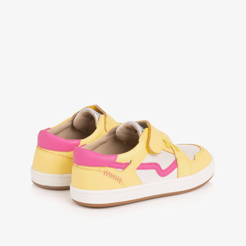 Old Soles-Girls Bright Yellow Leather Trainers | Childrensalon