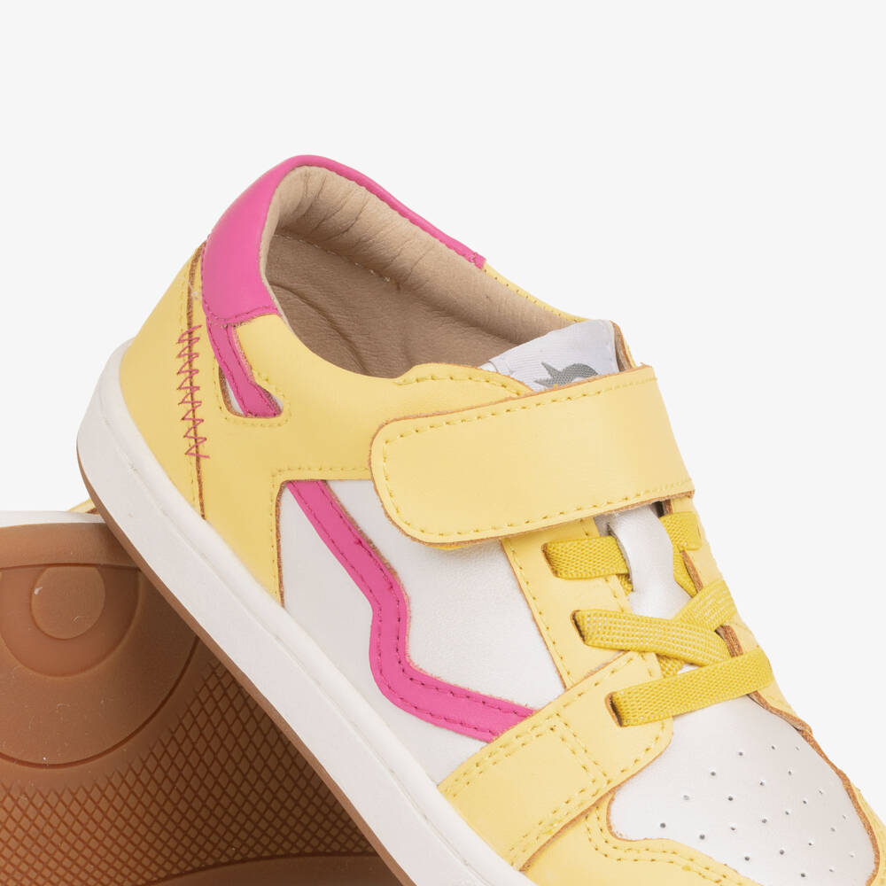 Old Soles-Girls Bright Yellow Leather Trainers | Childrensalon