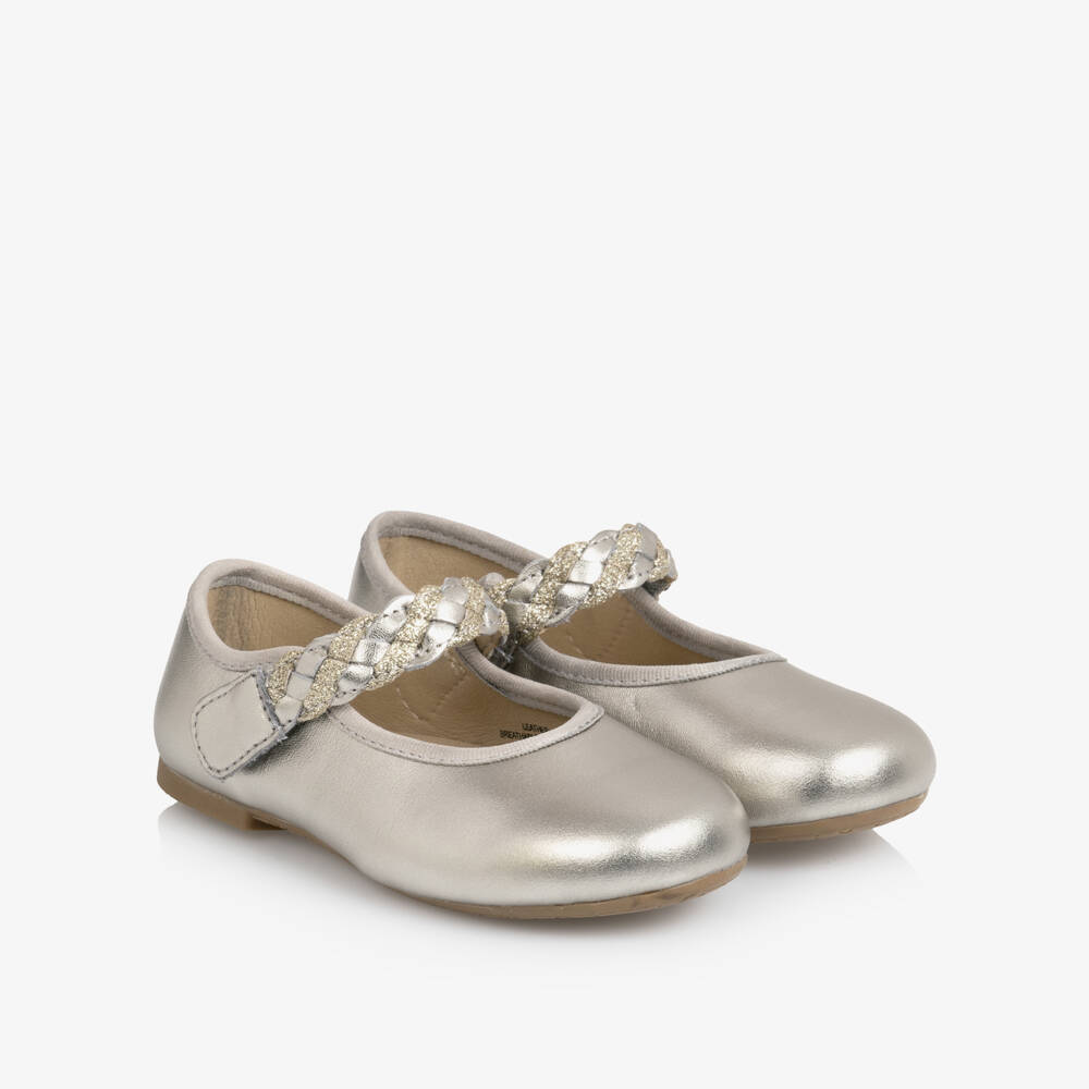 Old Soles-Girls Champagne Gold Leather Pumps | Childrensalon
