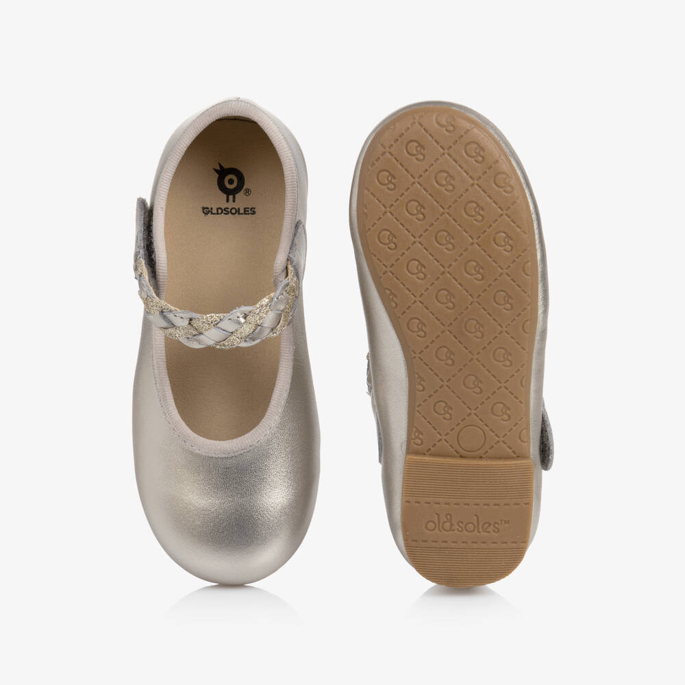Old Soles-Girls Champagne Gold Leather Pumps | Childrensalon