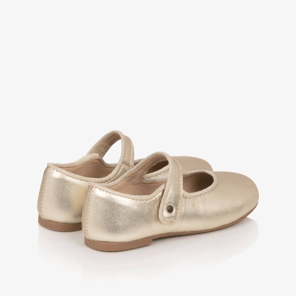 Old Soles-Girls Gold Leather Mary Jane Shoes | Childrensalon