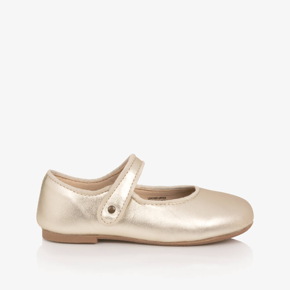 Old Soles-Girls Gold Leather Mary Jane Shoes | Childrensalon