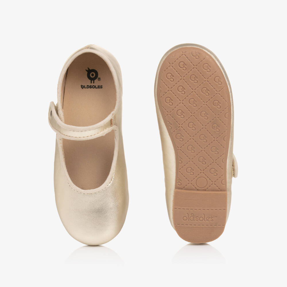 Old Soles-Girls Gold Leather Mary Jane Shoes | Childrensalon