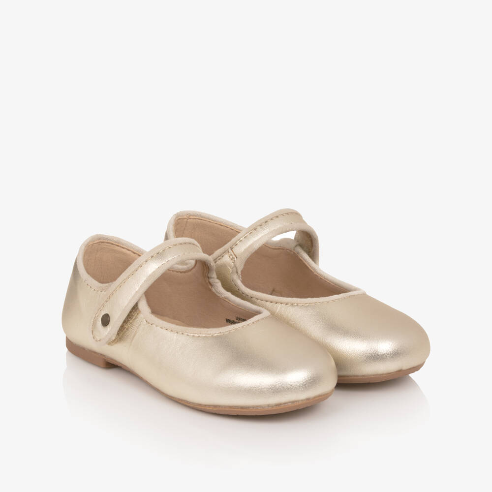Old Soles-Girls Gold Leather Mary Jane Shoes | Childrensalon