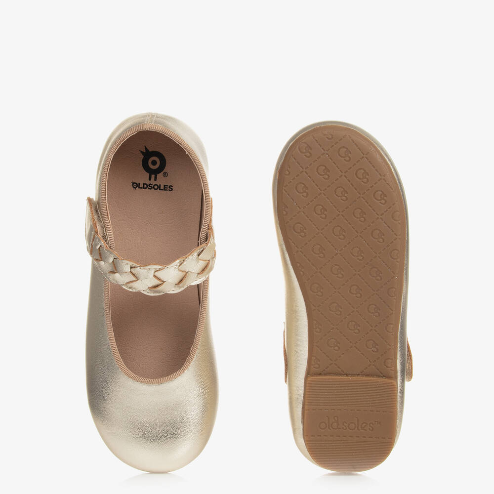 Old Soles-حذاء جلد لون ذهبي للبنات | Childrensalon