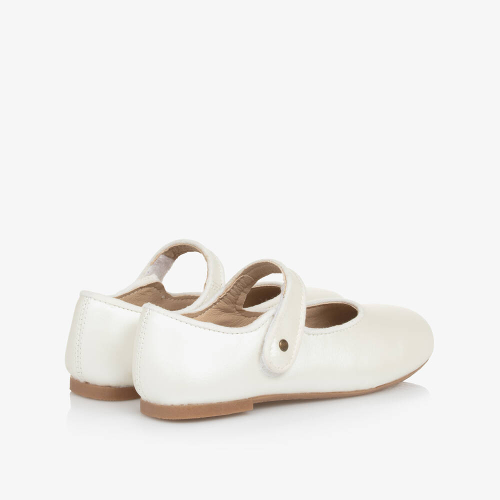 Old Soles-Girls Ivory Mary Jane Leather Shoes | Childrensalon