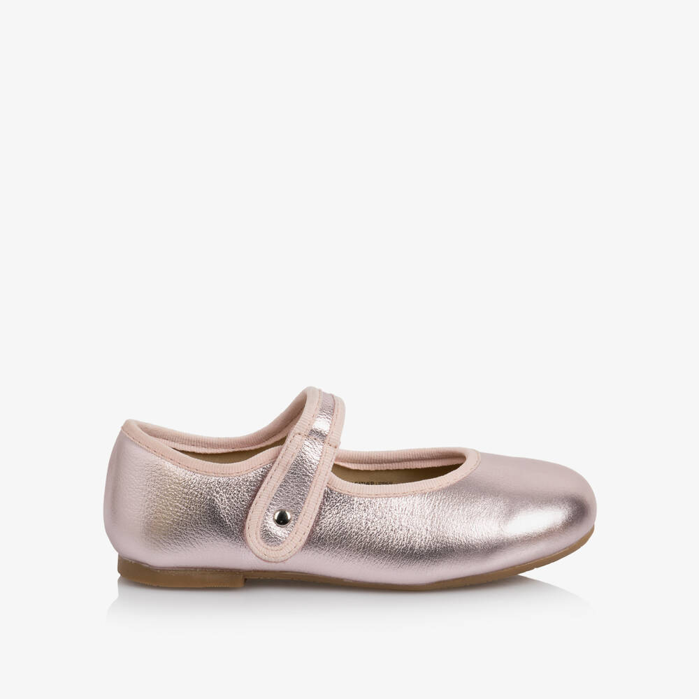 Old Soles-Girls Metallic Pink Leather Pumps | Childrensalon