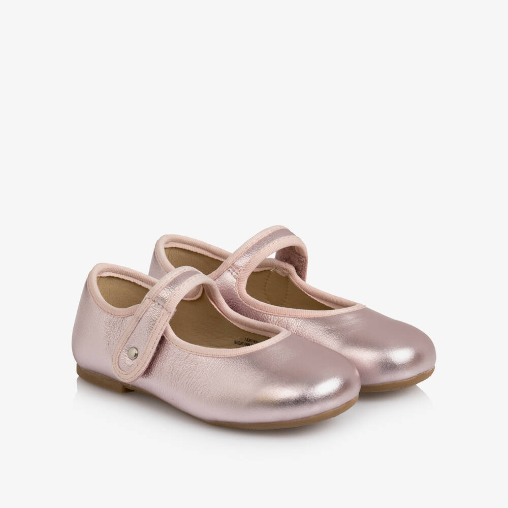 Old Soles-Girls Metallic Pink Leather Pumps | Childrensalon