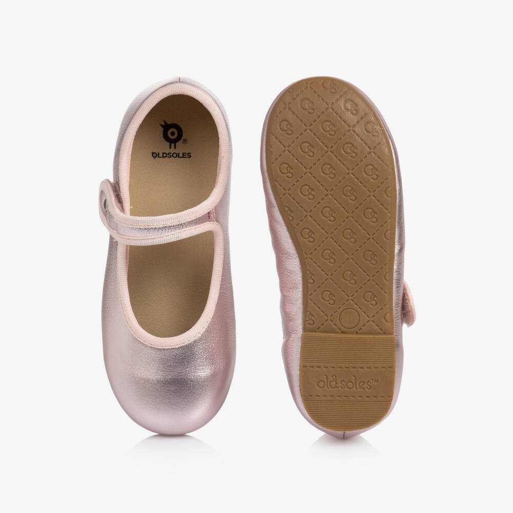 Old Soles-Girls Metallic Pink Leather Pumps | Childrensalon