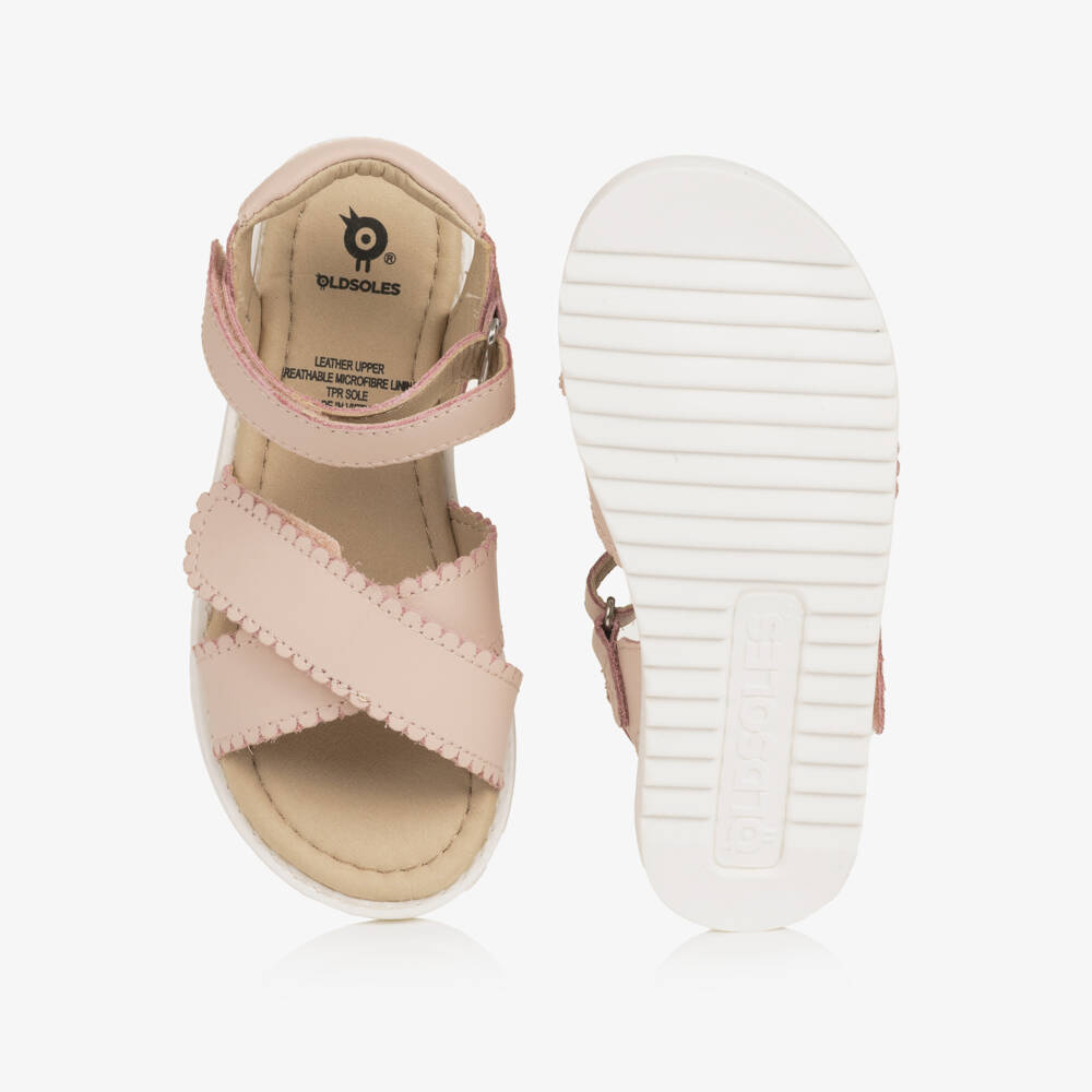 Old Soles-Girls Pale Pink Leather Sandals | Childrensalon