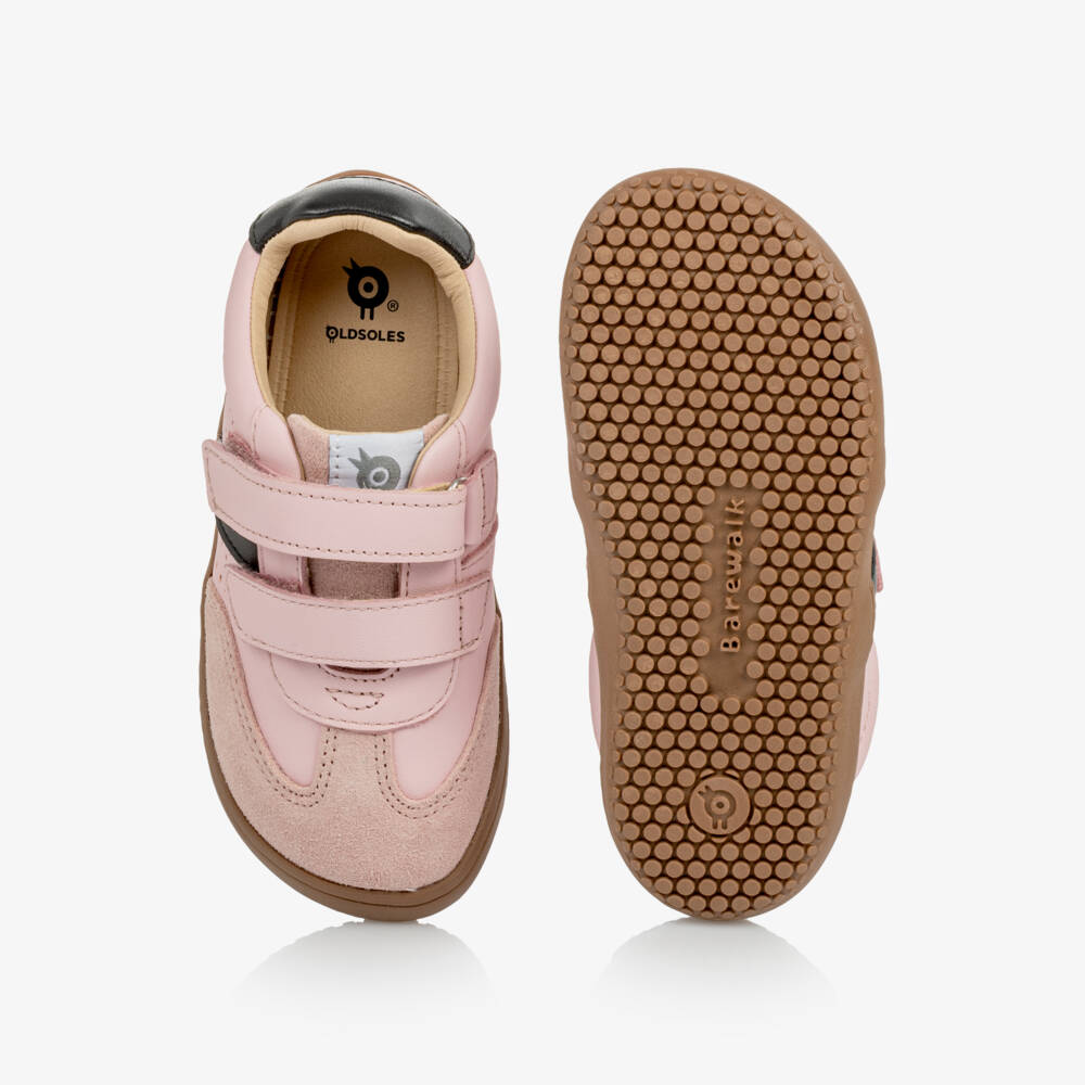 Old Soles-Girls Pink Leather Barewalk Trainers | Childrensalon