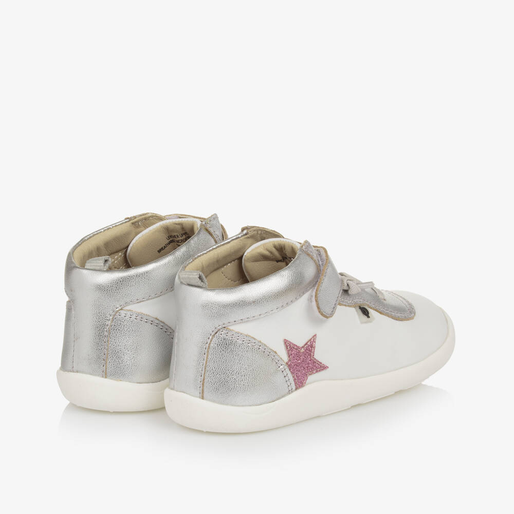 Old Soles-Girls White First Walker Leather Trainers | Childrensalon