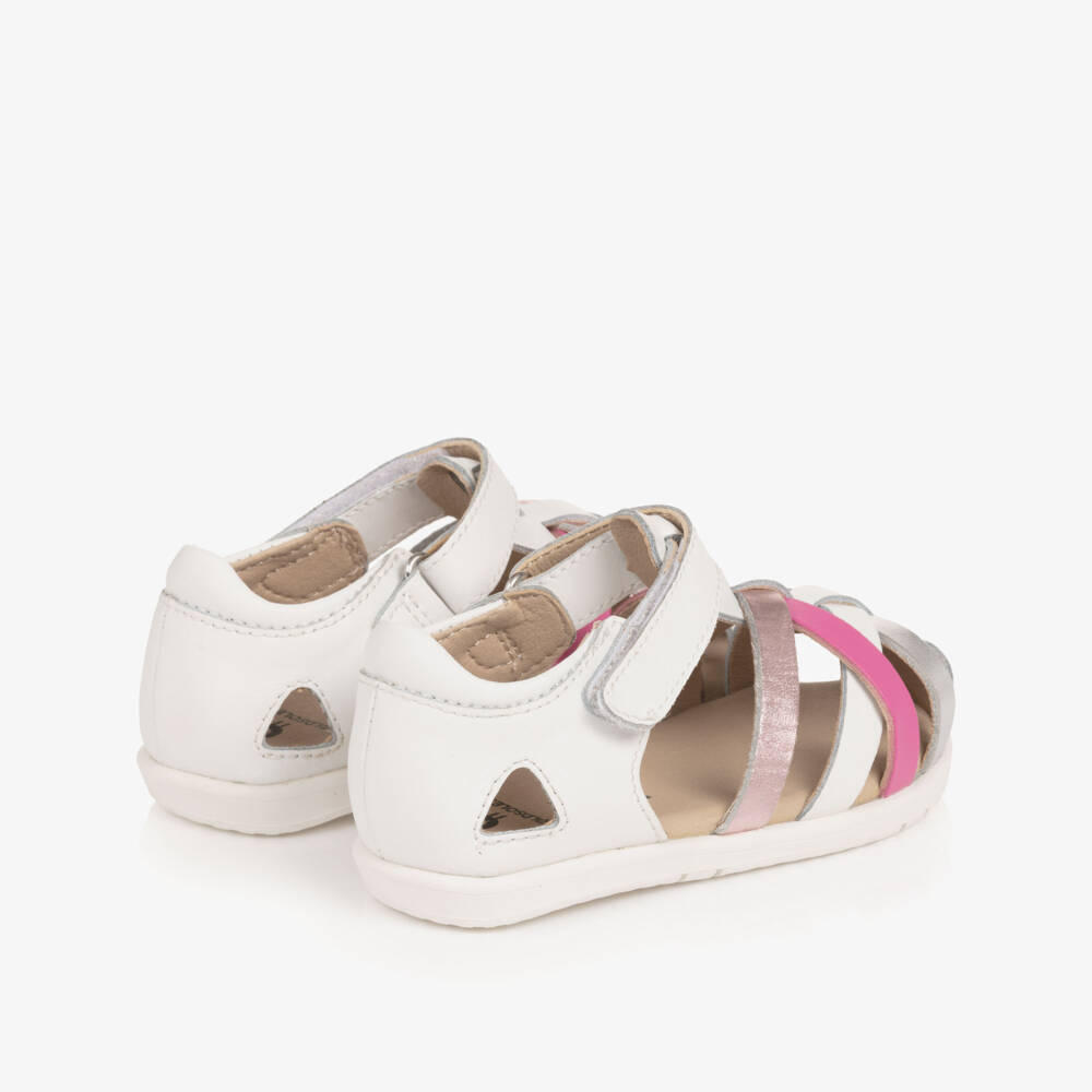 Old Soles-Girls White Leather First Walker Sandals | Childrensalon
