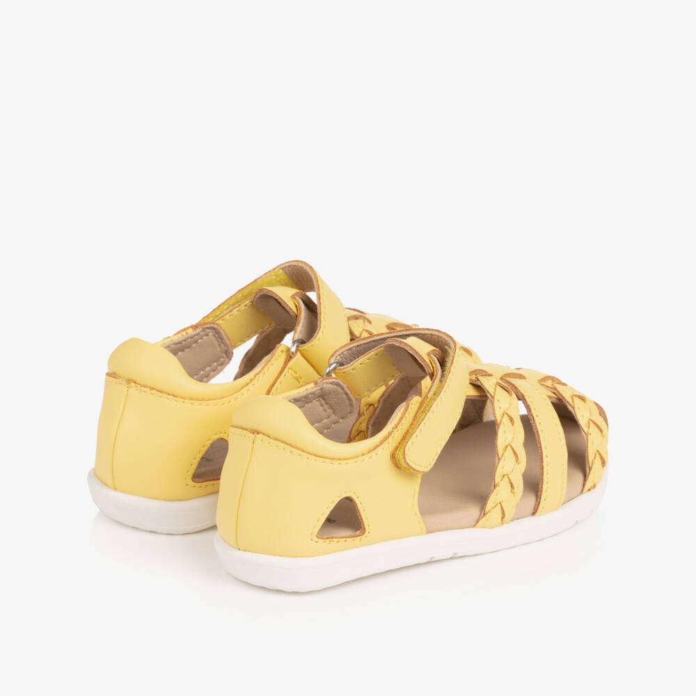 Old Soles-Girls Yellow Leather First Walker Sandals | Childrensalon