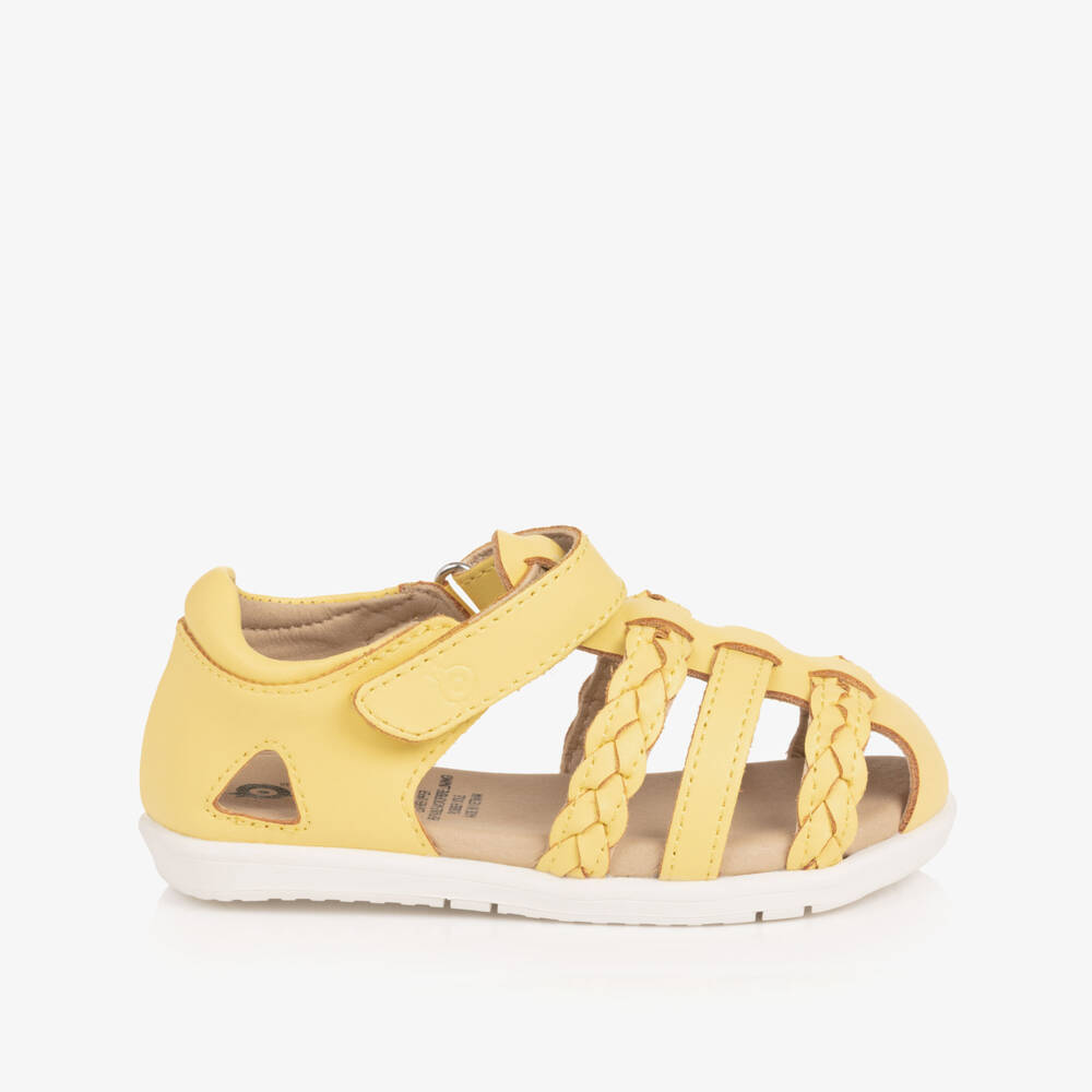 Old Soles-Girls Yellow Leather First Walker Sandals | Childrensalon