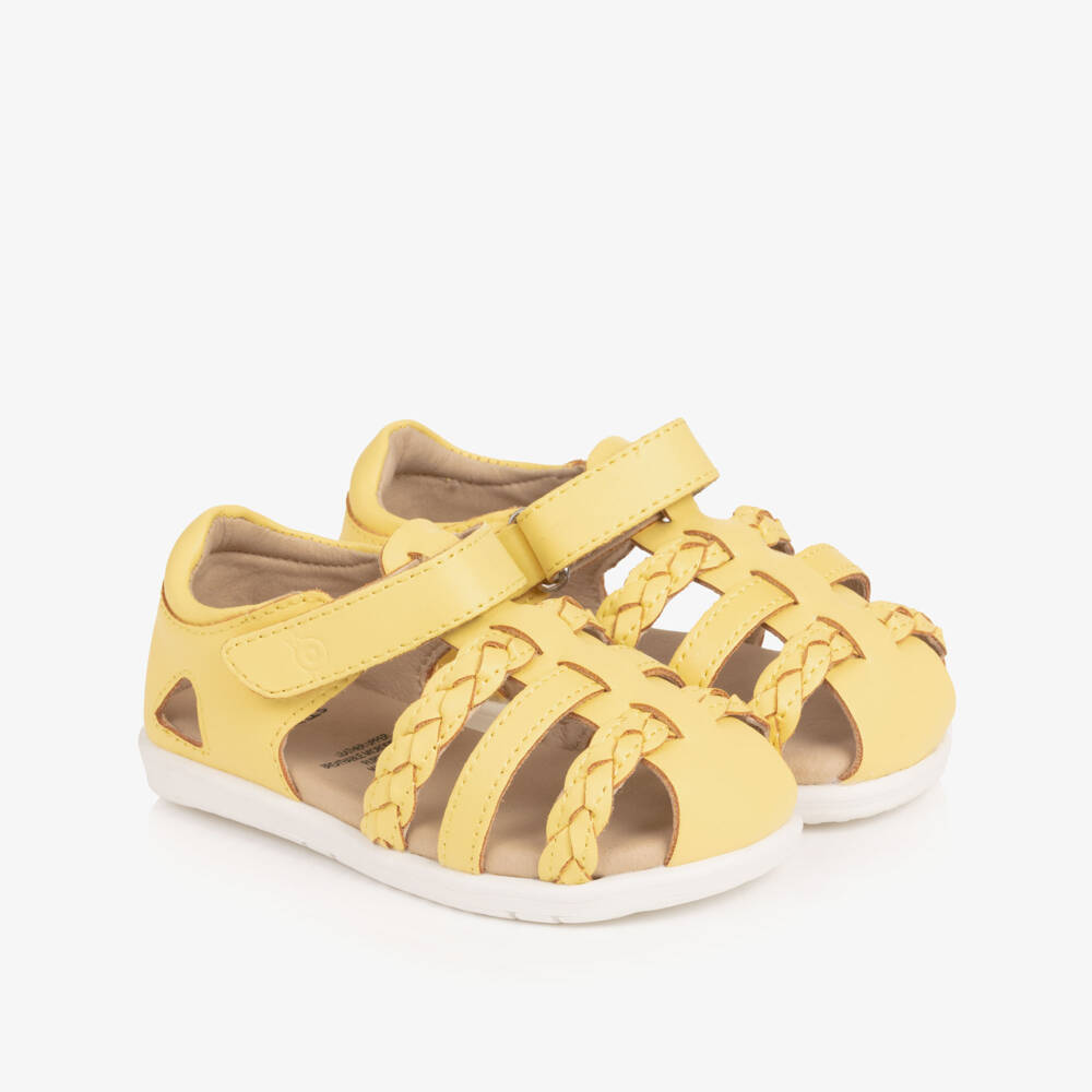 Old Soles-Girls Yellow Leather First Walker Sandals | Childrensalon