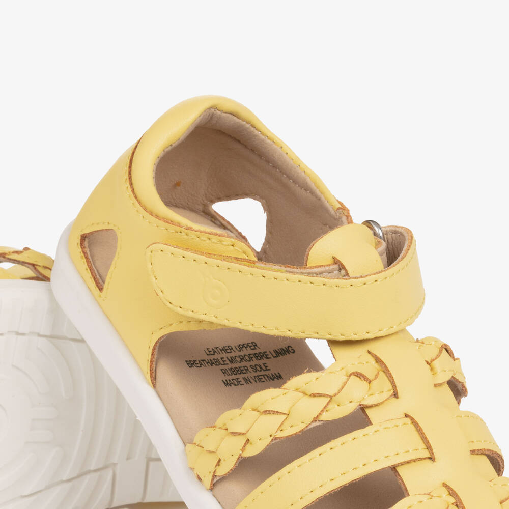 Old Soles-Girls Yellow Leather First Walker Sandals | Childrensalon