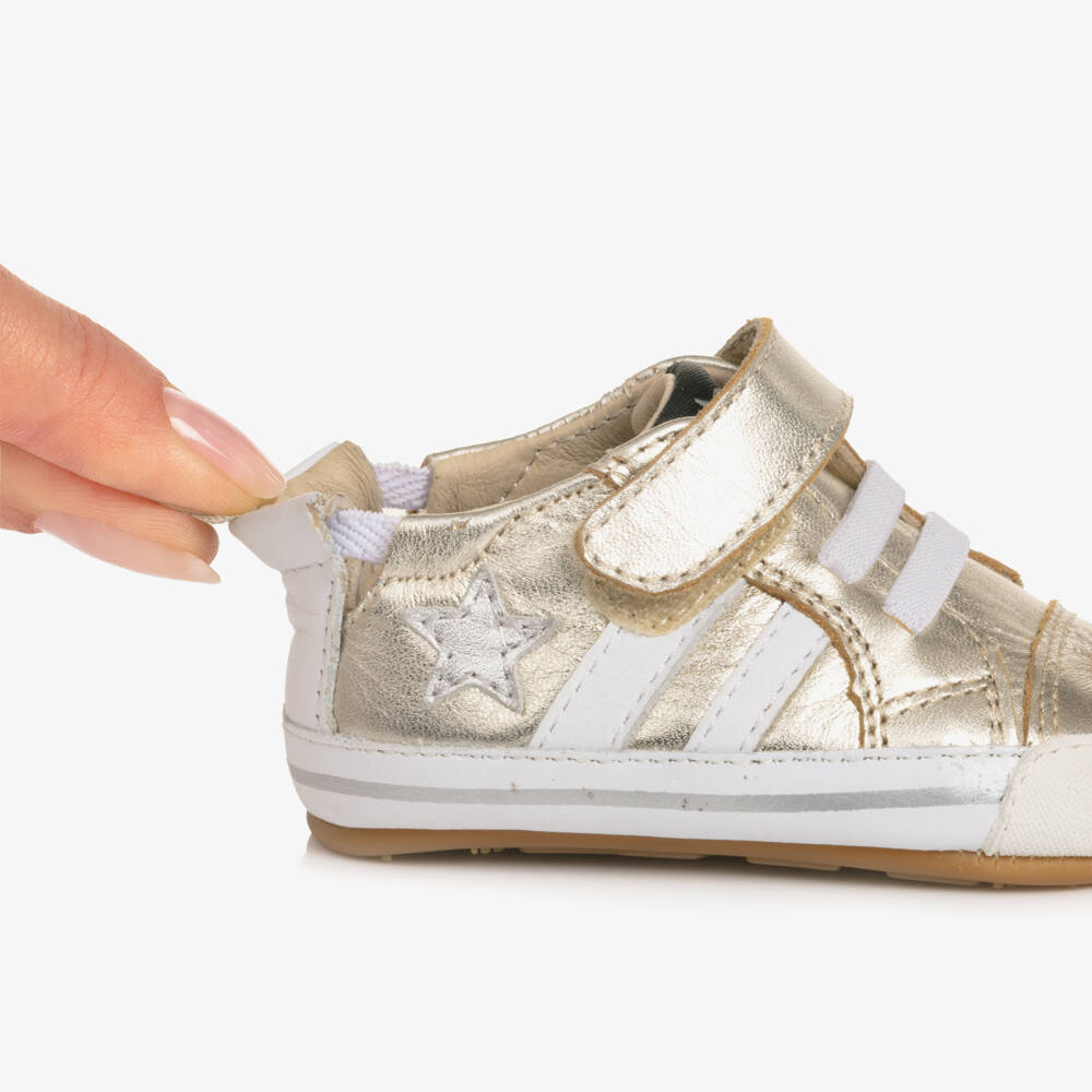 Old Soles-Золотые кожаные кроссовки-пинетки | Childrensalon