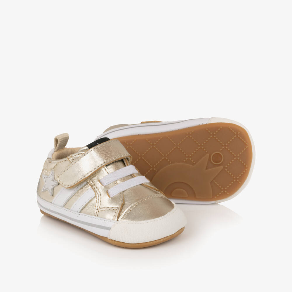 Old Soles-Золотые кожаные кроссовки-пинетки | Childrensalon