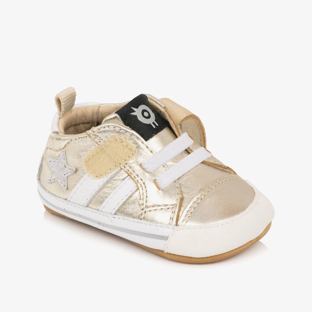 Old Soles-Золотые кожаные кроссовки-пинетки | Childrensalon