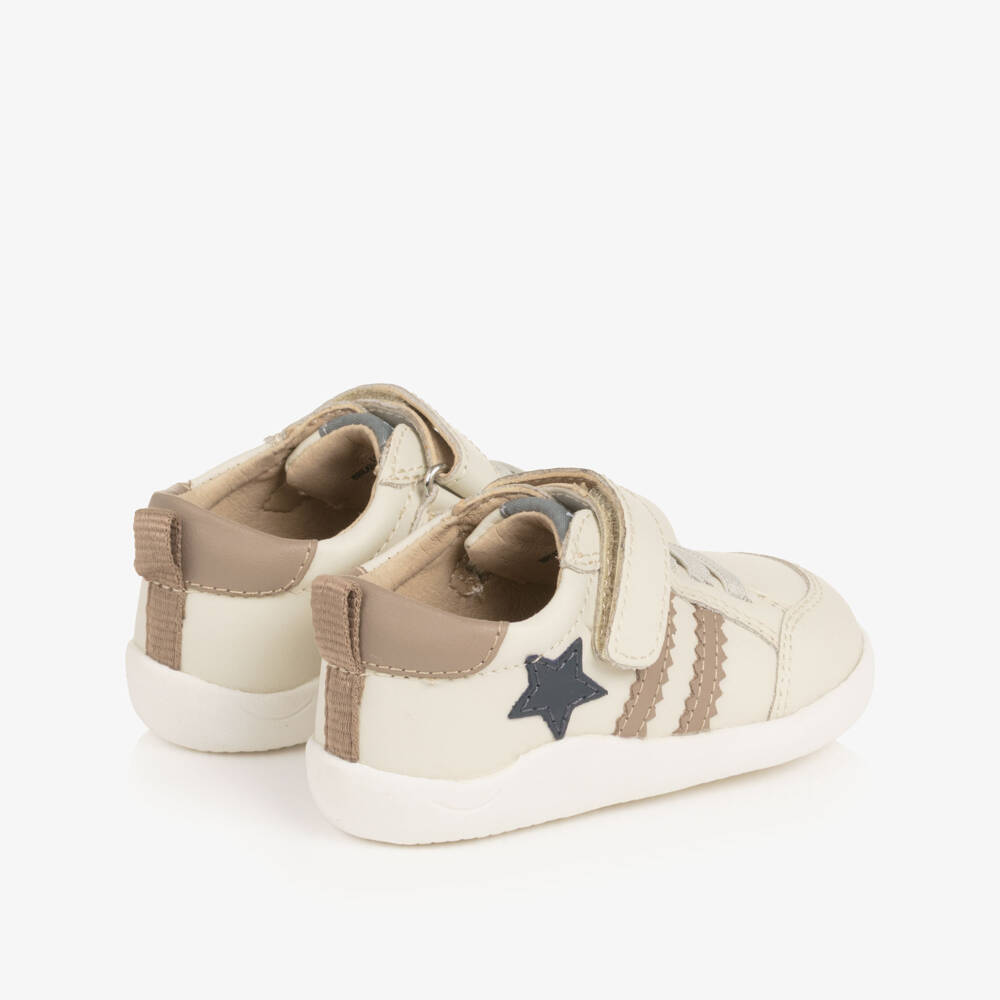 Old Soles-Light Beige Leather First Walker Trainers | Childrensalon