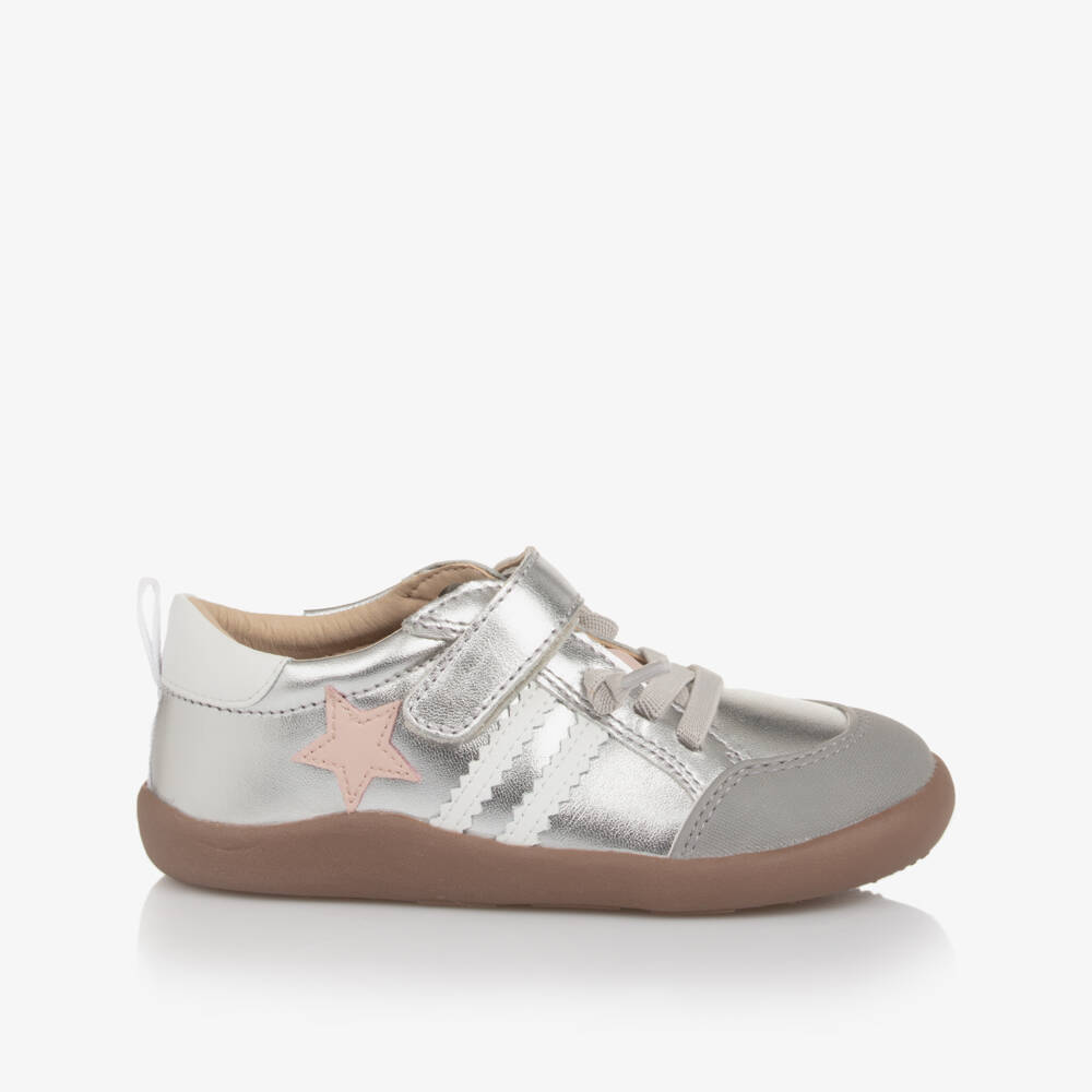 Old Soles-Кроссовки кожаные цвета серебристый металлик со звездой | Childrensalon