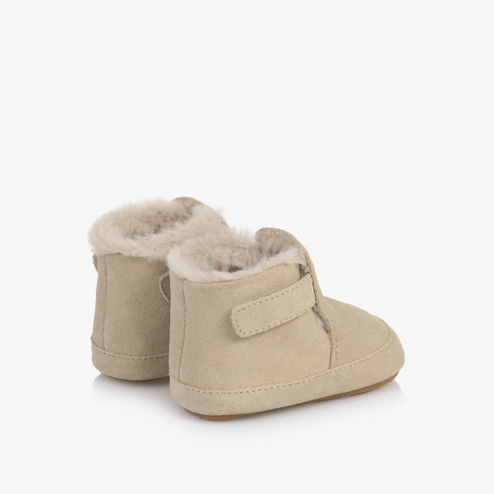 Old Soles-Sandy Beige Suede First Walker Booties | Childrensalon