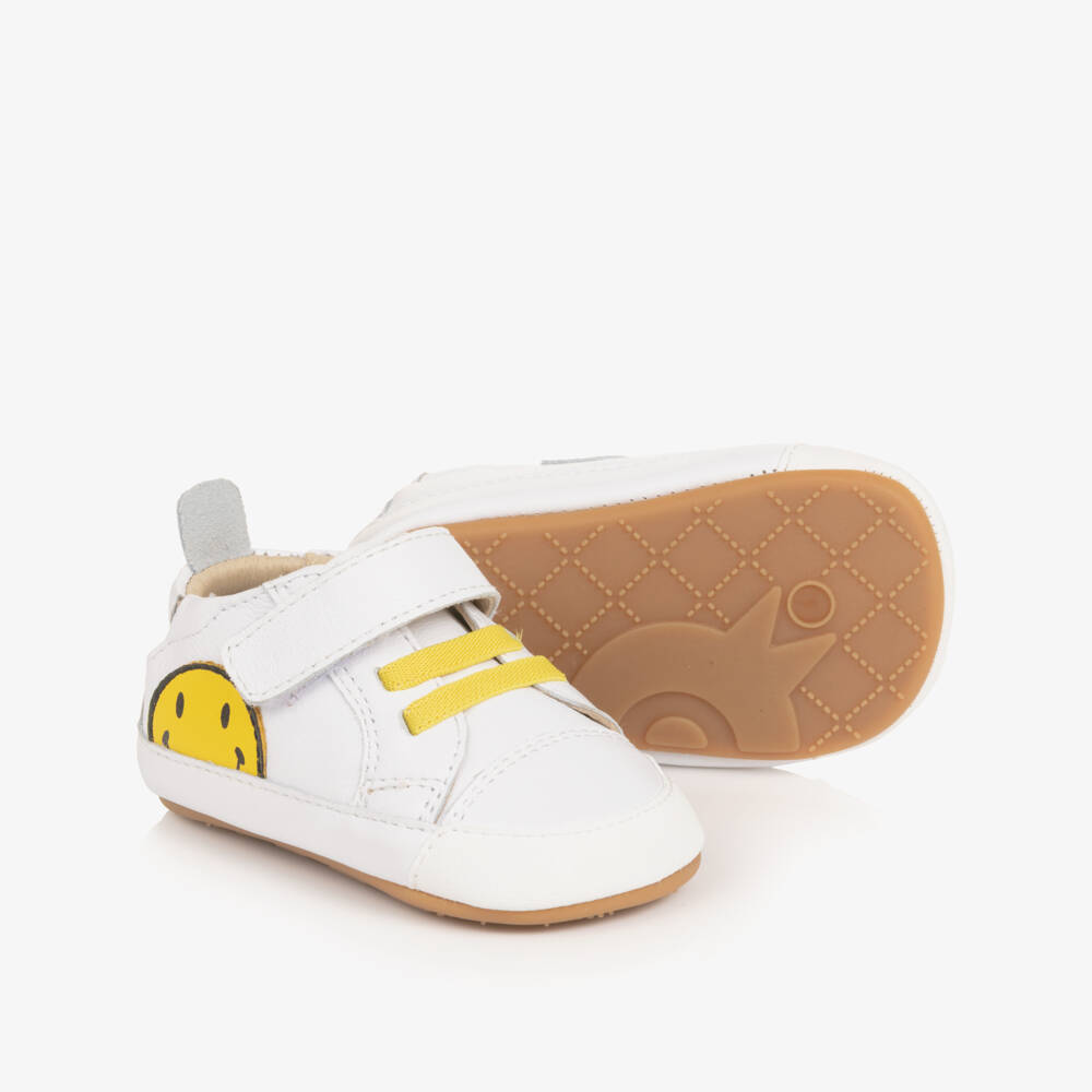 Old Soles-Пинетки кожаные бело- жёлтые  | Childrensalon