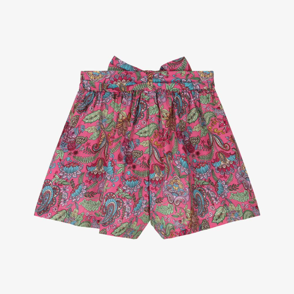 Olga Valentine-شورت قطن بطبعة بيزلي لون زهري فوشيا للبنات | Childrensalon