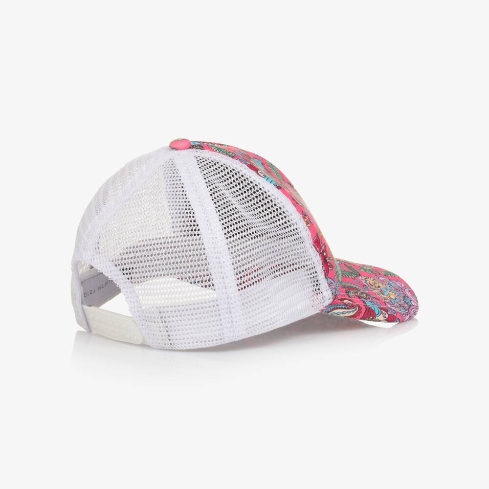 Olga Valentine-Girls Pink Paisley Floral Print Cap | Childrensalon