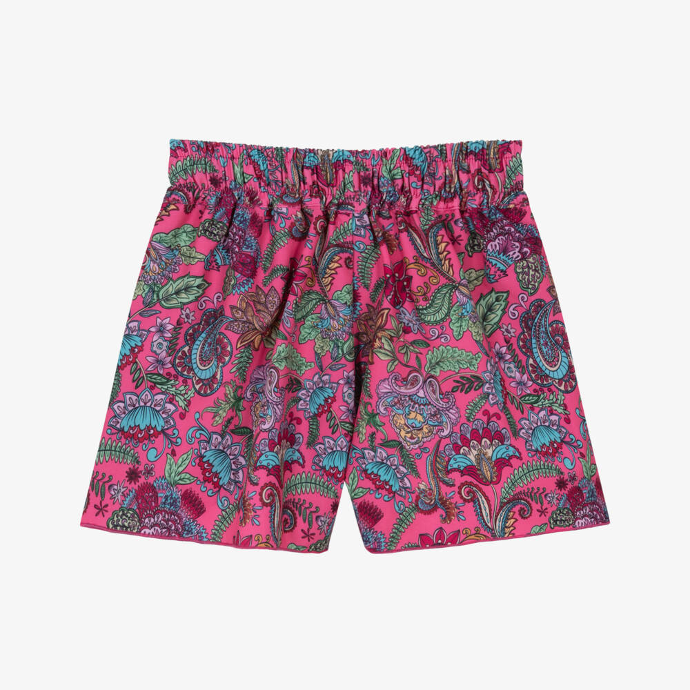 Olga Valentine-شورت بحر بطبعة بيزلي لون زهري للبنات (UPF50+) | Childrensalon