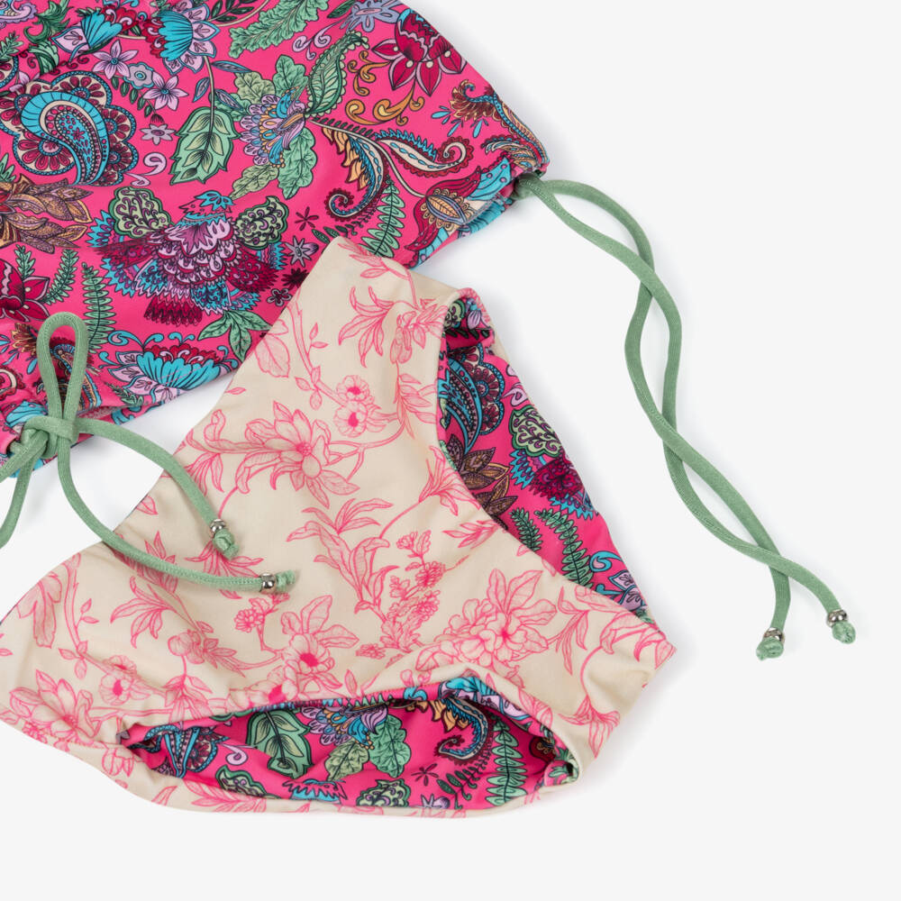 Olga Valentine-Girls Pink Paisley Print Tankini (UPF50+) | Childrensalon