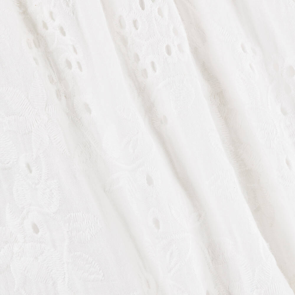 Olga Valentine-فستان برودري انجليز قطن لون أبيض للبنات | Childrensalon