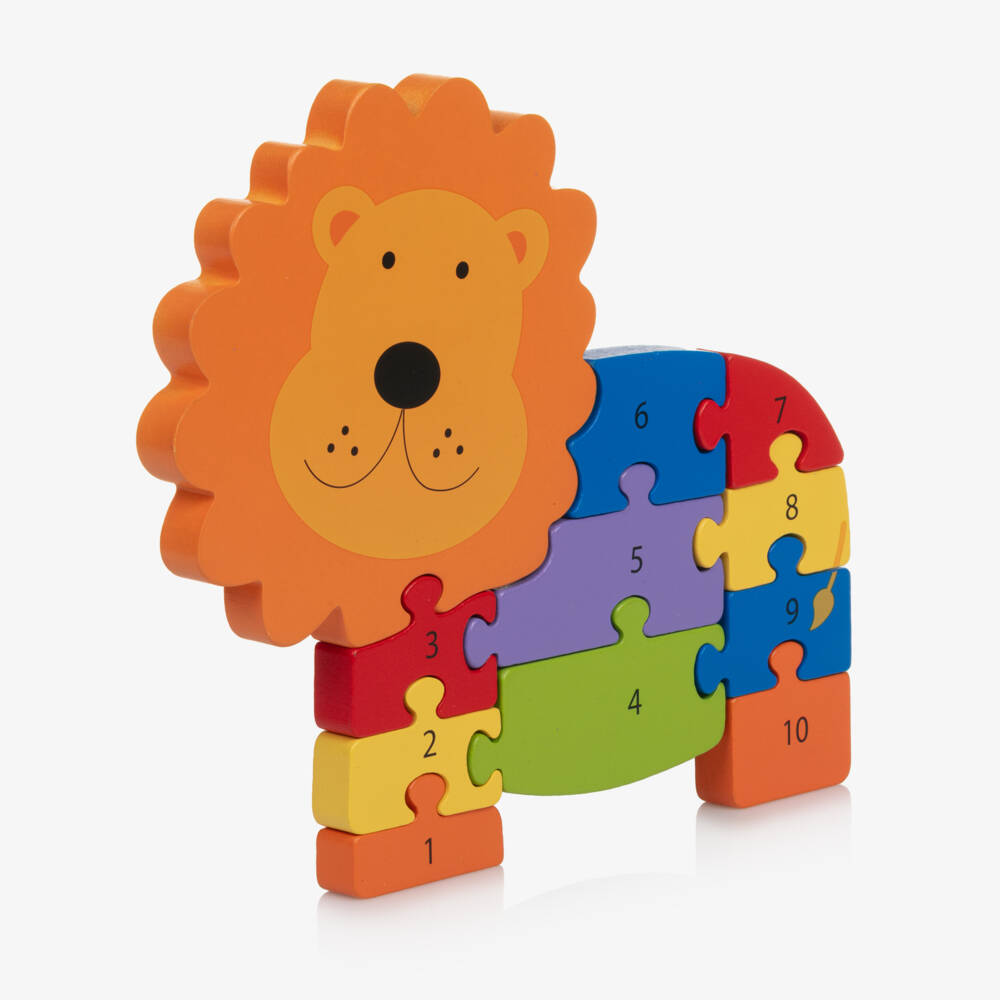 Orange Tree Toys-Colourful Lion Number Puzzle (24cm) | Childrensalon