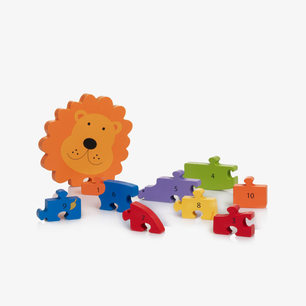 Orange Tree Toys-Colourful Lion Number Puzzle (24cm) | Childrensalon