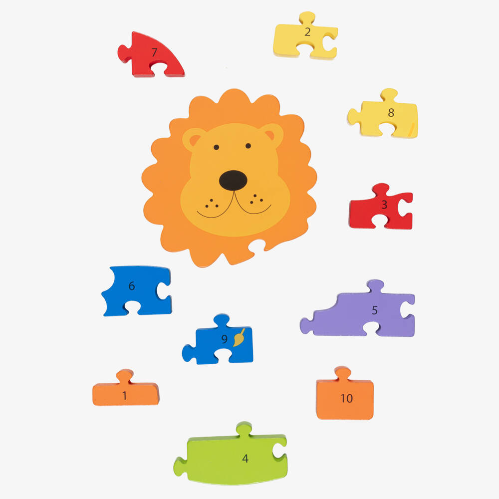 Orange Tree Toys-Colourful Lion Number Puzzle (24cm) | Childrensalon