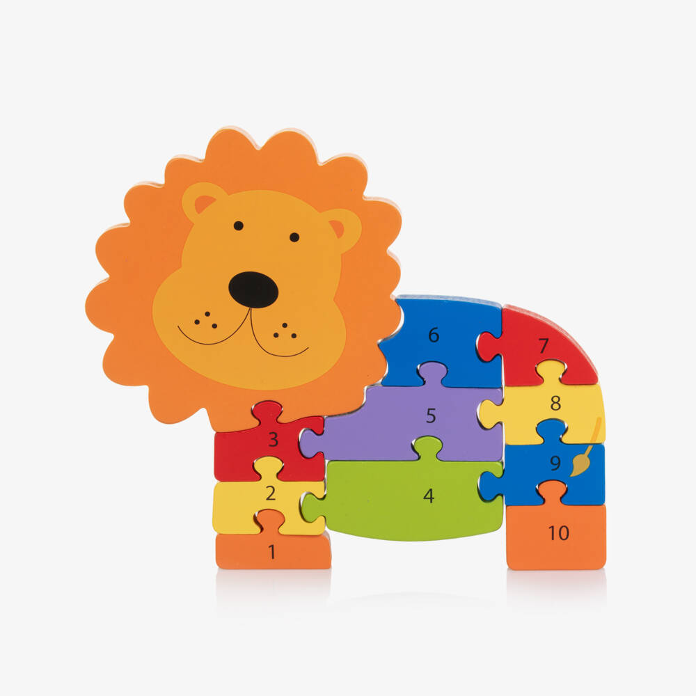 Orange Tree Toys-Colourful Lion Number Puzzle (24cm) | Childrensalon