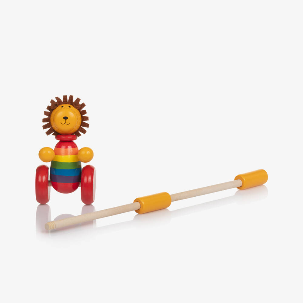 Orange Tree Toys-Colourful Lion Push Along Toy (14cm) | Childrensalon