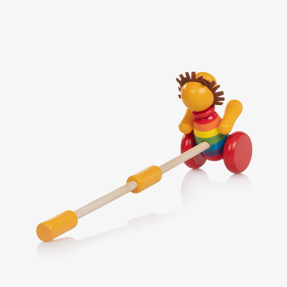 Orange Tree Toys-Colourful Lion Push Along Toy (14cm) | Childrensalon