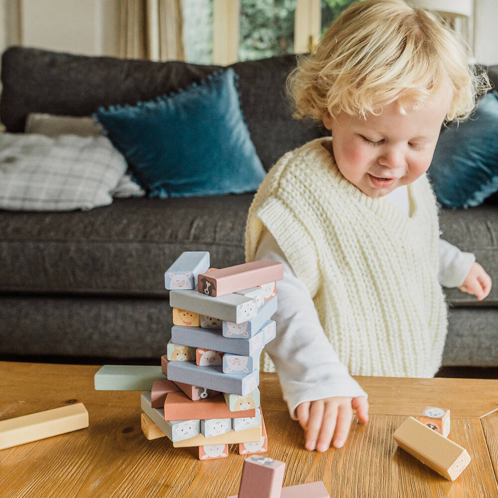 Orange Tree Toys-Farmyard Animals Tumbling Tower Game  | Childrensalon